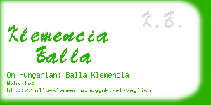 klemencia balla business card